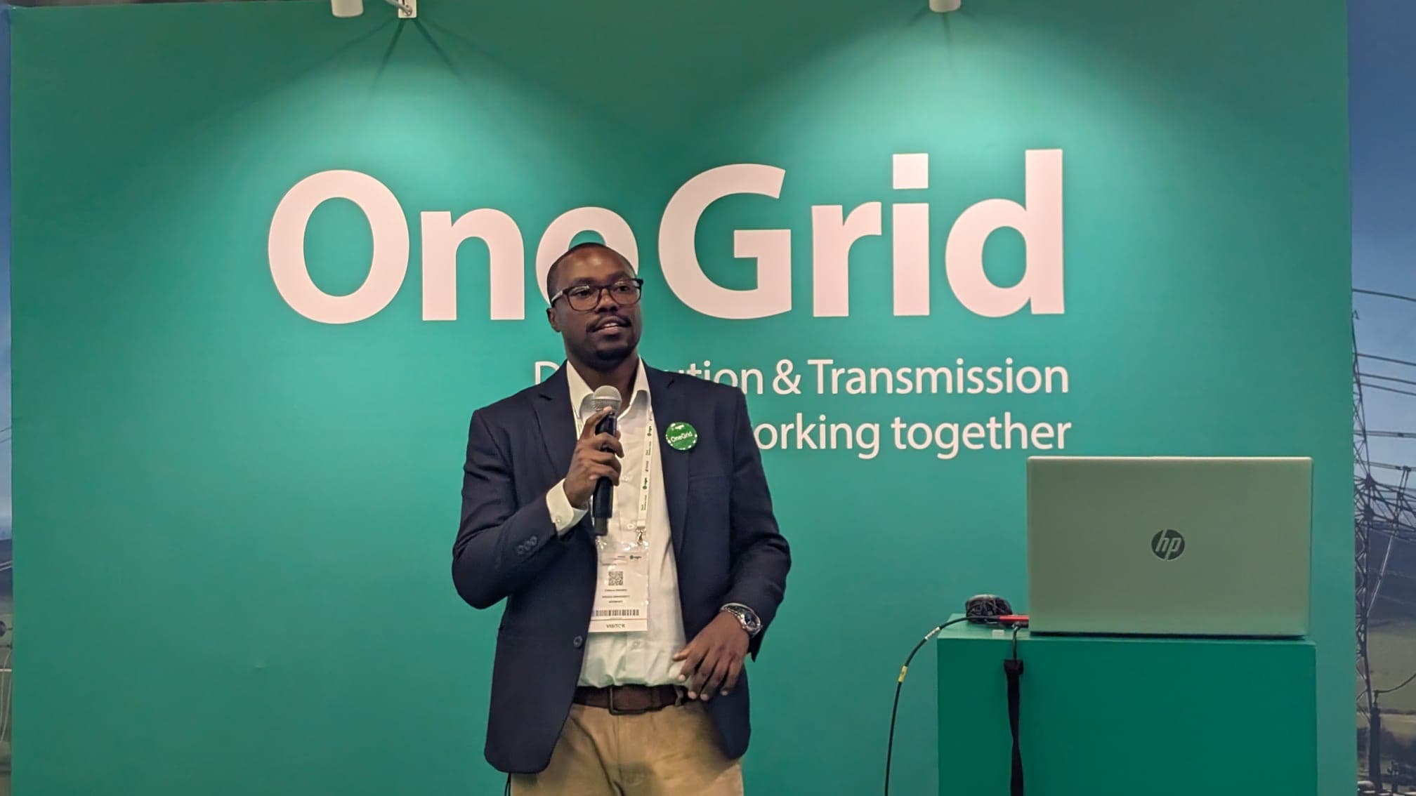 Clifford Ondieki on the OneGrid stage, CIGRE Paris 2026