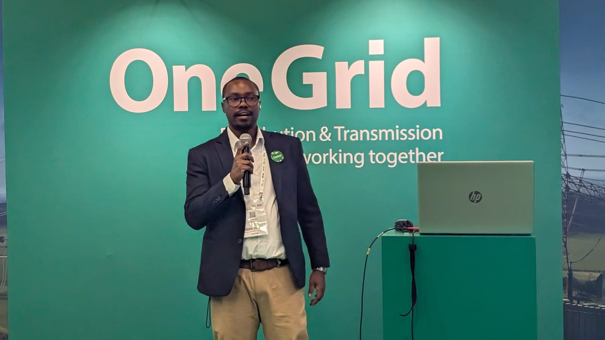 Clifford Ondieki addressing the Grid Edge & DER community, OneGrid Pavilion